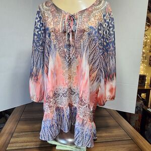 Style & Co. Blouse Thin Material LS Peach XL